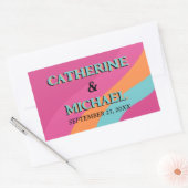 Sticker Rectangulaire Les années 70 rétro Super Fuchsia Mariage (Enveloppe)