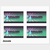 Sticker Rectangulaire Les arbres de Noël dans les tons verts (Feuille)