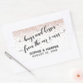 Sticker Rectangulaire Les baisers de M. & Mme Copper Confetti (Enveloppe)