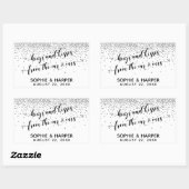 Sticker Rectangulaire Les baisers de M. & Mme Silver Confetti (Feuille)