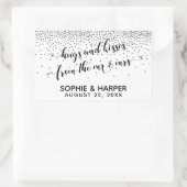 Sticker Rectangulaire Les baisers de M. & Mme Silver Confetti (Sac)