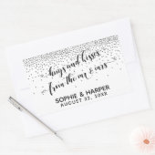 Sticker Rectangulaire Les baisers de M. & Mme Silver Confetti (Enveloppe)
