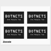 Sticker Rectangulaire Les botnets sont aussi des gens (Feuille)