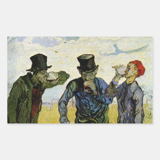 Sticker Rectangulaire Les buveurs de Vincent van Gogh (Devant)