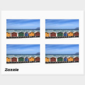 Sticker Rectangulaire Les cabanes de plage colorées (Feuille)