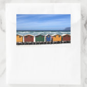 Sticker Rectangulaire Les cabanes de plage colorées (Sac)
