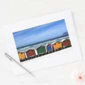 Sticker Rectangulaire Les cabanes de plage colorées (Enveloppe)