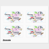 Sticker Rectangulaire Les Casques de Santa (Feuille)