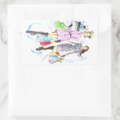 Sticker Rectangulaire Les Casques de Santa (Sac)