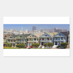 Sticker Rectangulaire Les célèbres Dames Peintes de San Francisco