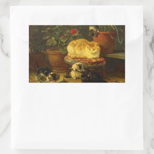 Sticker Rectangulaire Les chatons en jeu (Sac)