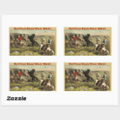 Sticker Rectangulaire Les Chevaux de l'Ouest sauvage de Buffalo Bill (Feuille)