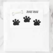 Sticker Rectangulaire Les chiens règnent - Empreintes de pattes (Sac)