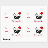 Sticker Rectangulaire Les Clés de Noël de Santa Chicken (Feuille)