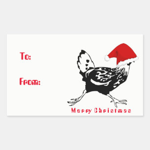 Sticker Rectangulaire Les Clés de Noël de Santa Chicken
