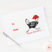 Sticker Rectangulaire Les Clés de Noël de Santa Chicken (Enveloppe)