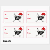 Sticker Rectangulaire Les Clés de Noël de Santa Chicken (Feuille)