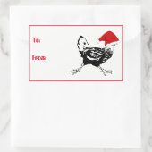 Sticker Rectangulaire Les Clés de Noël de Santa Chicken (Sac)