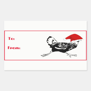 Sticker Rectangulaire Les Clés de Noël de Santa Chicken