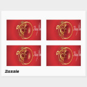 Sticker Rectangulaire Les cloches de Noël rouges Jingle ont un beau jour (Feuille)