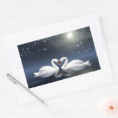 Sticker Rectangulaire Les cygnes qui aiment (Enveloppe)