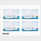 Sticker Rectangulaire Les dauphins qui sautent (Feuille)