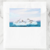 Sticker Rectangulaire Les dauphins qui sautent (Sac)