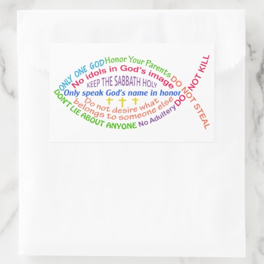 Sticker Rectangulaire Les dix commandements (Sac)