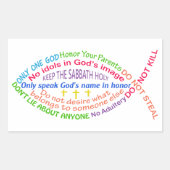 Sticker Rectangulaire Les dix commandements (Devant)