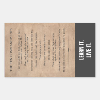 Sticker Rectangulaire Les dix commandements