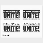 Sticker Rectangulaire Les Dogtroverts unissent ! le chien introverti pro (Feuille)