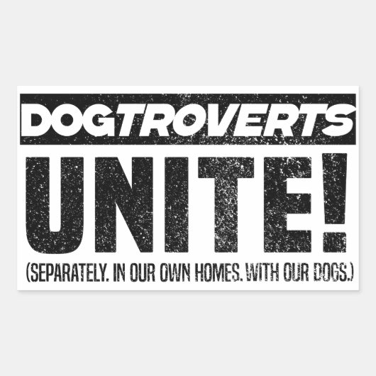 Sticker Rectangulaire Les Dogtroverts unissent ! le chien introverti pro (Devant)