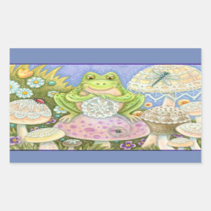 Sticker Rectangulaire Les Doilies Font Une Feuille D'ÉTIQUETTES FROG Hom