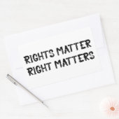 Sticker Rectangulaire Les droits ont une importance importante Grunge (Enveloppe)