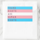 Sticker Rectangulaire Les droits transgenres sont un drapeau transgenre (Sac)