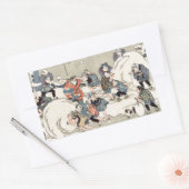 Sticker Rectangulaire Les enfants chinois dans la neige (Enveloppe)