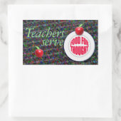 Sticker Rectangulaire Les enseignants servent de quoi réfléchir. (Sac)