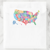Sticker Rectangulaire Les États-Unis dans les noms (Sac)