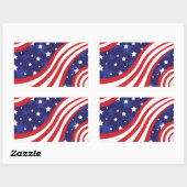 Sticker Rectangulaire Les étoiles et les bandes flottent (Feuille)