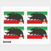 Sticker Rectangulaire Les femmes iraniennes se battent pour la liberté,  (Feuille)