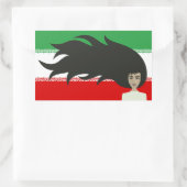 Sticker Rectangulaire Les femmes iraniennes se battent pour la liberté,  (Sac)