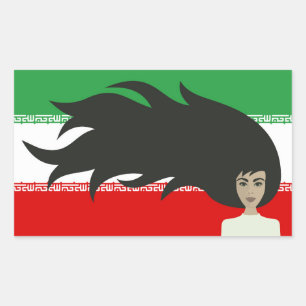 Sticker Rectangulaire Les femmes iraniennes se battent pour la liberté, 