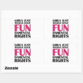 Sticker Rectangulaire Les Filles Veux Juste S'Amuser (Feuille)