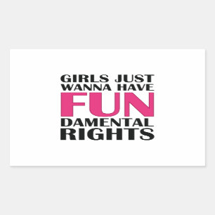 Sticker Rectangulaire Les Filles Veux Juste S'Amuser
