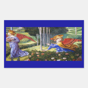Sticker Rectangulaire Les Fleurs d'Ange dans un paysage paradisiaque