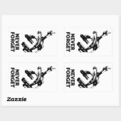 Sticker Rectangulaire Les freins à vélo ne jamais oublier (Feuille)