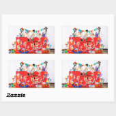 Sticker Rectangulaire Les Fubby qui fêtent leur anniversaire. (Feuille)