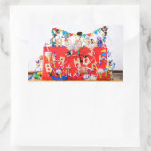 Sticker Rectangulaire Les Fubby qui fêtent leur anniversaire. (Sac)