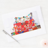 Sticker Rectangulaire Les Fubby qui fêtent leur anniversaire. (Enveloppe)