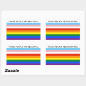 Sticker Rectangulaire Les gens trans sont beaux (Feuille)